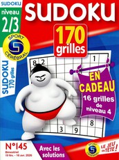 Sudoku 170 grilles niveau 2/3