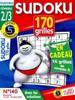 Sudoku 170 grilles niveau 2/3