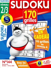 Sudoku 170 grilles niveau 2/3