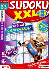 Sudoku XXL niveau 2/3 N° 117 Août 2025