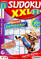 Sudoku XXL niveau 2/3 N° 118 Octobre 2025