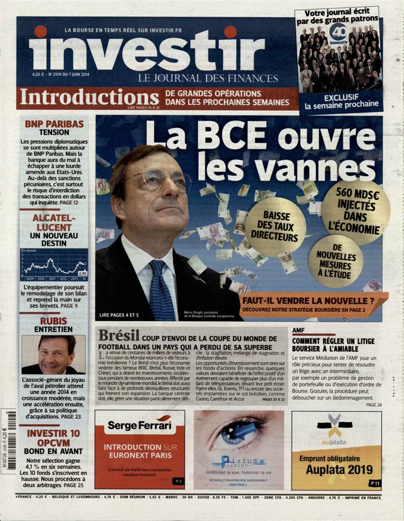 Investir Le journal des finances n° 2109 Abonnement Investir Le